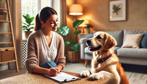 ペットシッターと飼い主の打ち合わせ
